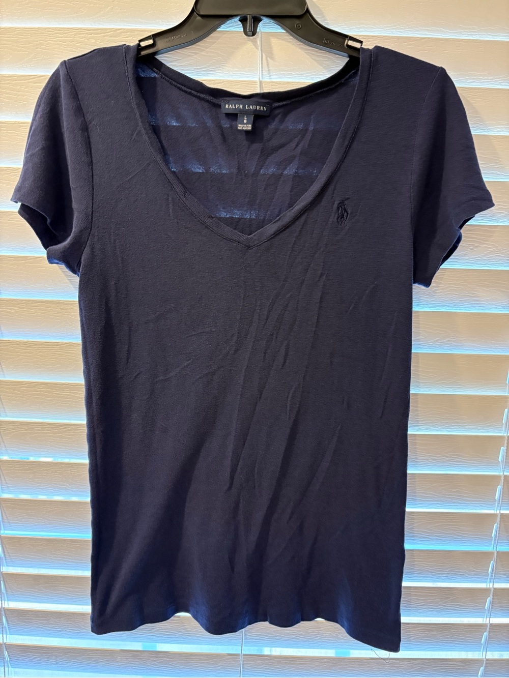 Ralph Lauren Navy Short-Sleeve V-Neck Tee
